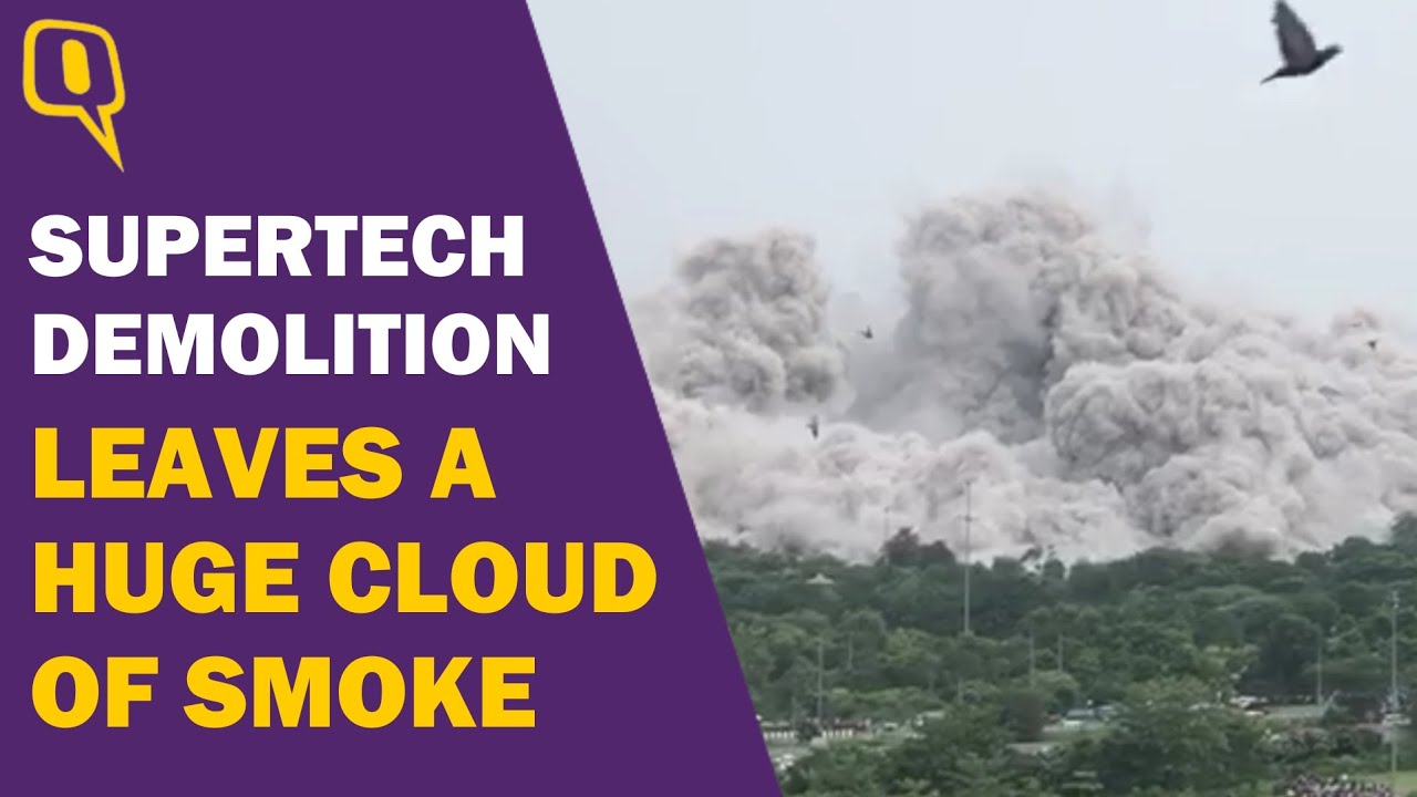 Supertech Twin Tower Demolition Leaves a Cloud Of Smoke, Anti-Smog Guns Deployed