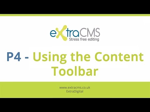 ExtraCMS: P4 - Using the Content Toolbar