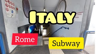 ITALY, ROME SUBWAY BARBERINI FROM TERMINI 3X ESCALATOR #italy