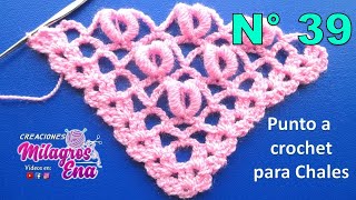 Punto para tejer chal a crochet con punto rococo paso a paso