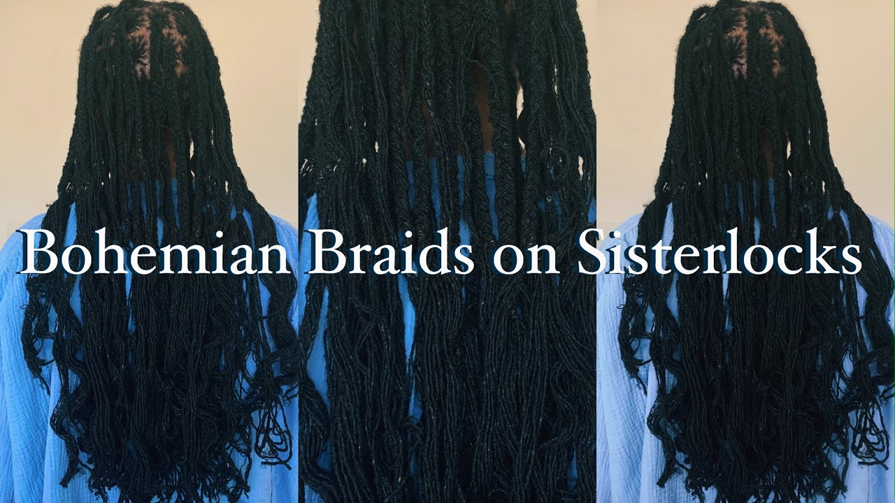 Bohemian Box Braids On Sisterlocks | experimenting, no hair added