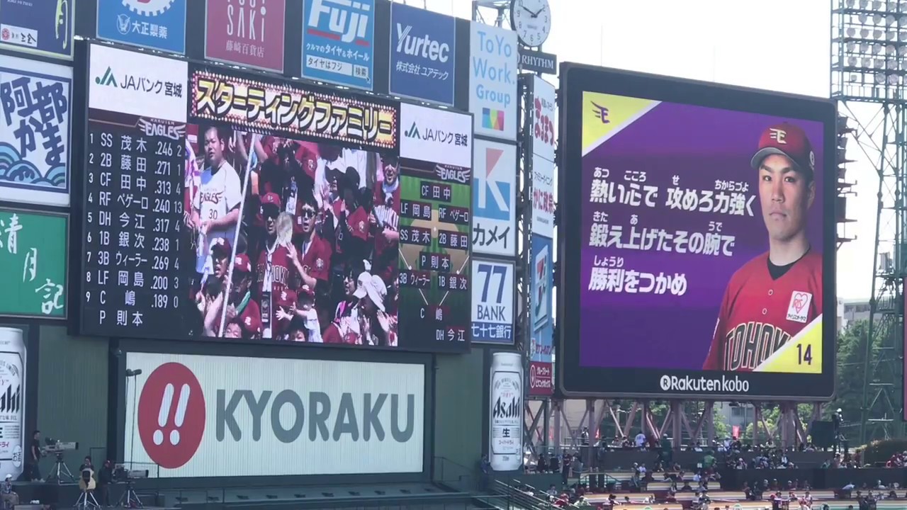 2018年6月2日 セ・パ交流戦 楽天イーグルス vs ヤクルトスワローズ スタメン