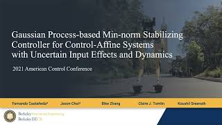 Gaussian Process-based Min-norm Stabilizing Controller for Control-Affine Systems with Uncertainty