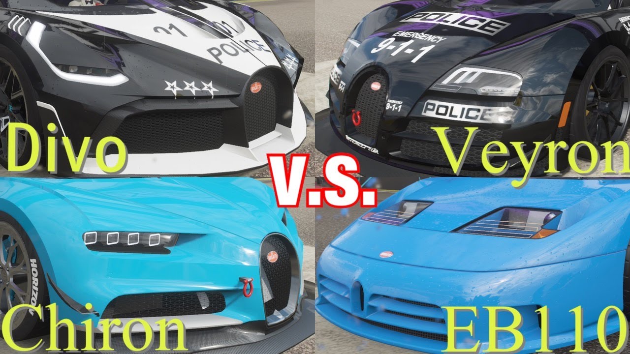 Bugatti Divo vs Bugatti Chiron vs Bugatti Veyron vs Bugatti EB110 - YouTube