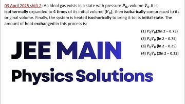 An ideal gas exists in a state with pressure 𝑷𝟎, volume 𝑽𝟎.It is isothermally expand | Hemant Malav 