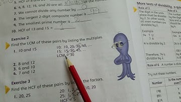 OXFORD MATHS WISE BOOK 5, Unit# 3, HCF AND LCM, Exercise# 1, 2 and 3.