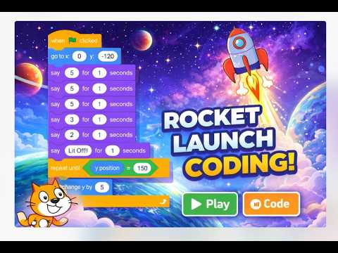 🚀 STEM Project: Rocket Launch Countdown in Scratch | Beginner Coding Activity