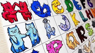 Drawing Alphabet Lore But Transformed From Cats (Full Version A-Z)