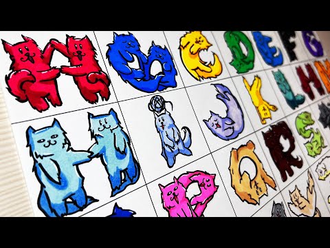 Drawing Alphabet Lore But Transformed From Cats Full Version A-Z