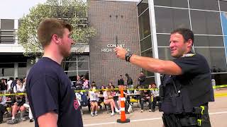 Village of Hoffman Estates Presents Police & Fire Depts. team up to illustrate  a mock DUI crash