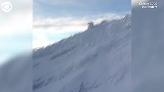 WEB EXTRA: Controlled Explosion Triggers Avalanche in Switzerland