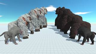Animals Battle: Black Gorilla Team vs White Gorilla Team in ARBS