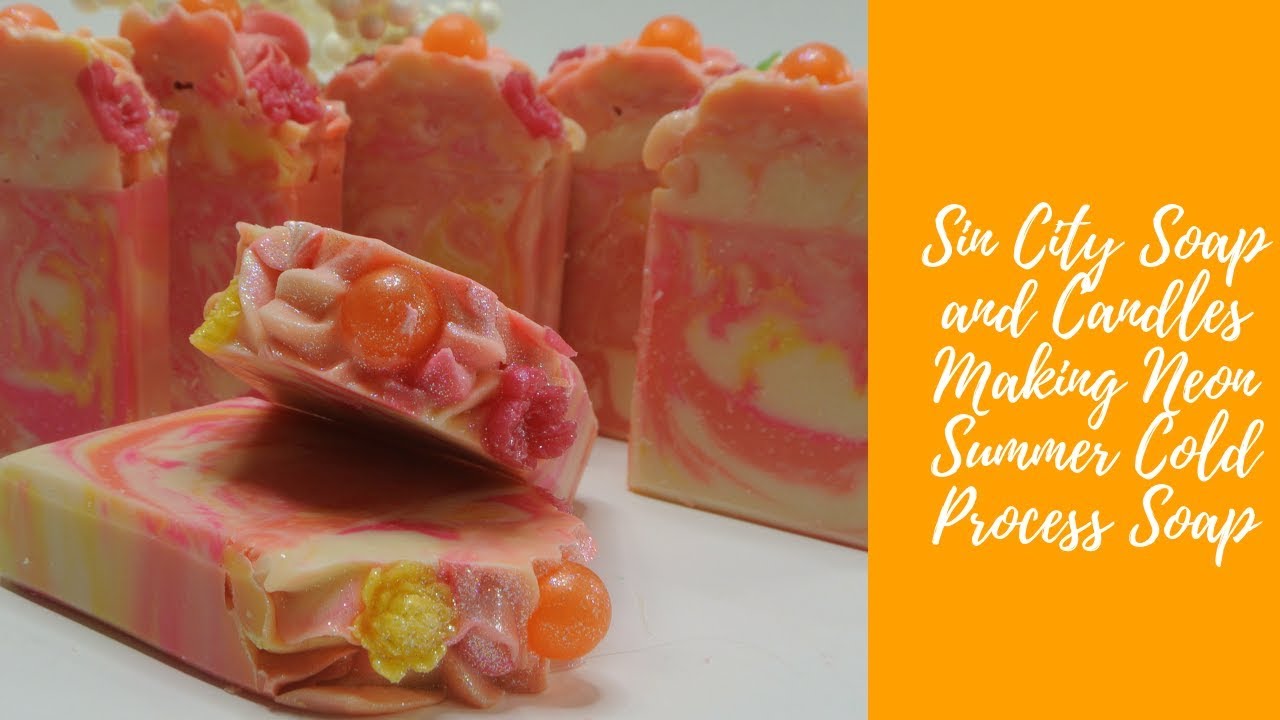 Making Neon Summer Cold Process Soap Short Version - YouTube