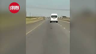 Taxi driver causes highway horror crash!