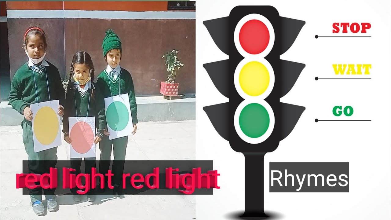 red light red light | rhymes | traffic rules | kids | - YouTube