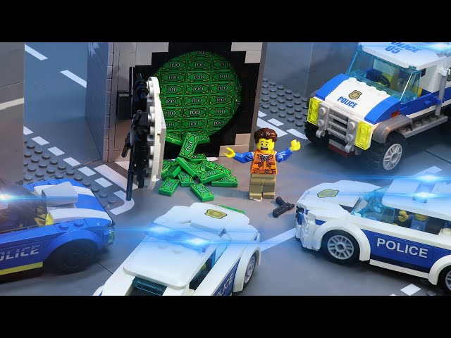 Lego City Bank Robbery: Police Protect Secret Big Safe | Lego Stop Motion class=