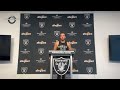 Las Vegas Raiders quarterback Derek Carr interview at training camp. Raiders Derek Carr