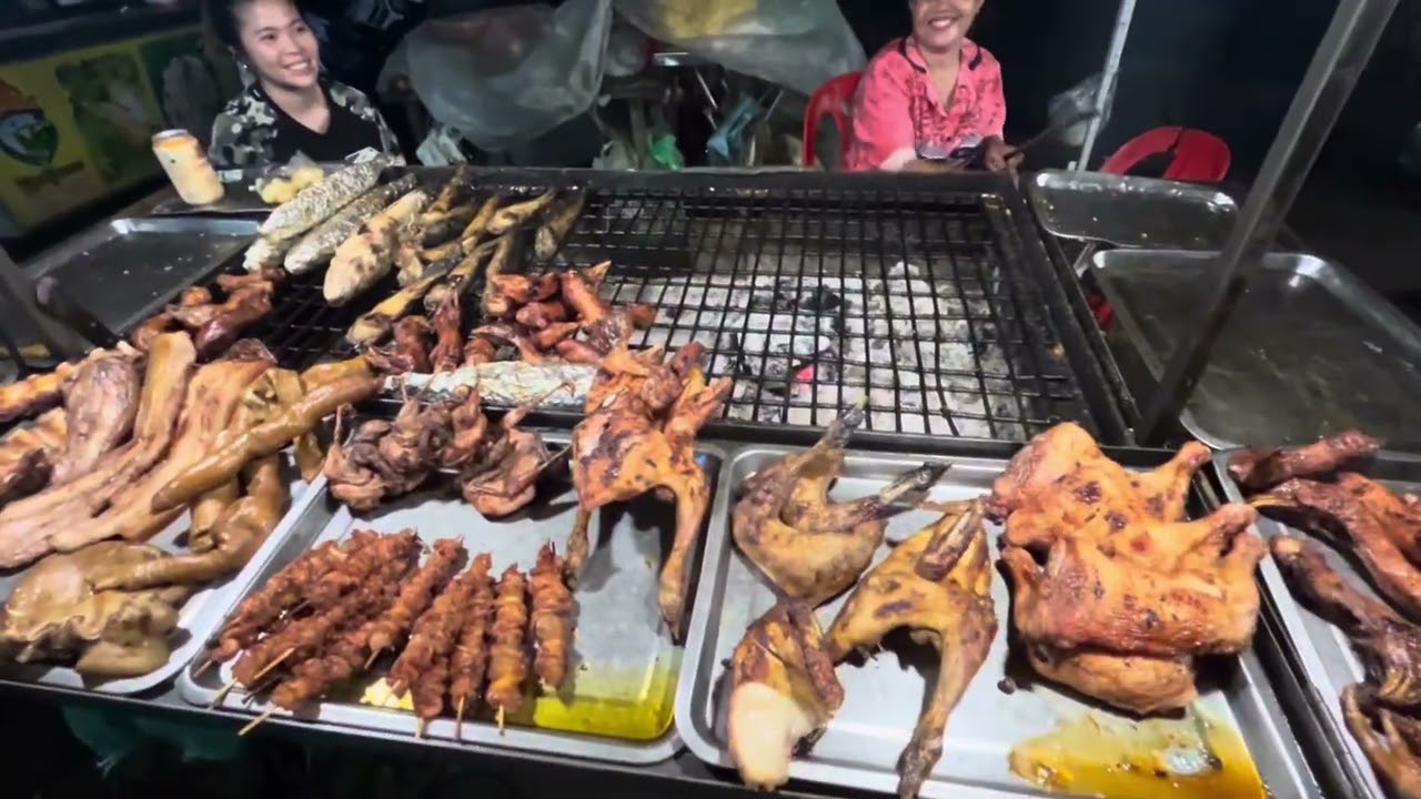 Orussey Market Night Food Stalls