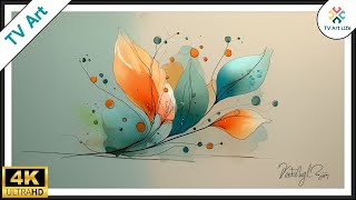 Abstract Watercolor Leaves | Modern Botanical Screensaver | Frame TV Art | Soft Decor | 4Hrs 4K screenshot 3