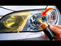 Old car headlights that are as clear as new, just need one old AA battery.