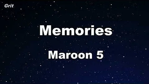 Karaoke♬ Memories - Maroon 5 【No Guide Melody】 Instrumental