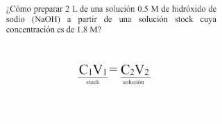 How To Prepare A Working Solution From A Stock Solution C1V1 C2V2?