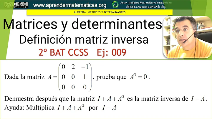Operar con matrices. Definicin de matriz inversa. ...