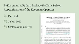 Famous PyKoopman: Linearizing Chaos with Data Profile