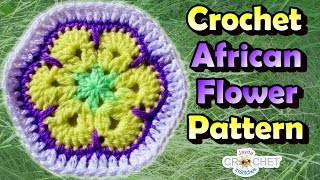 African Flower Hexagon Crochet Pattern & Tutorial