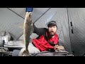 Solo Winter Camping On The Ice (WALLEYE FISHING)