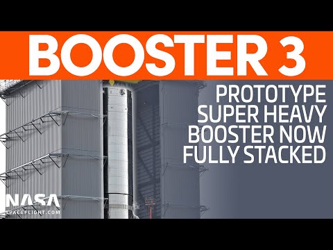 Super Heavy Booster 3 Stacked | SpaceX Boca Chica