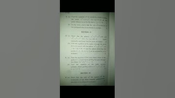 B. Sc. (2019) Solid Geometry Question Paper :-)