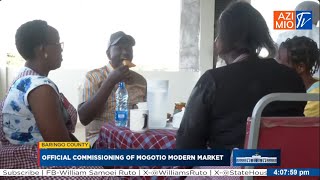 Ruto Enjoys Tea at Mogotio Modern Market Before HANDING OVER Market Key to Mogotio Market Chairlady