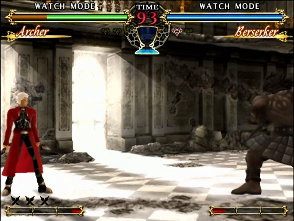 Fate Unlimited Codes Archer Vs Berserker アーチャー対バーサーカー 60fps Youtube