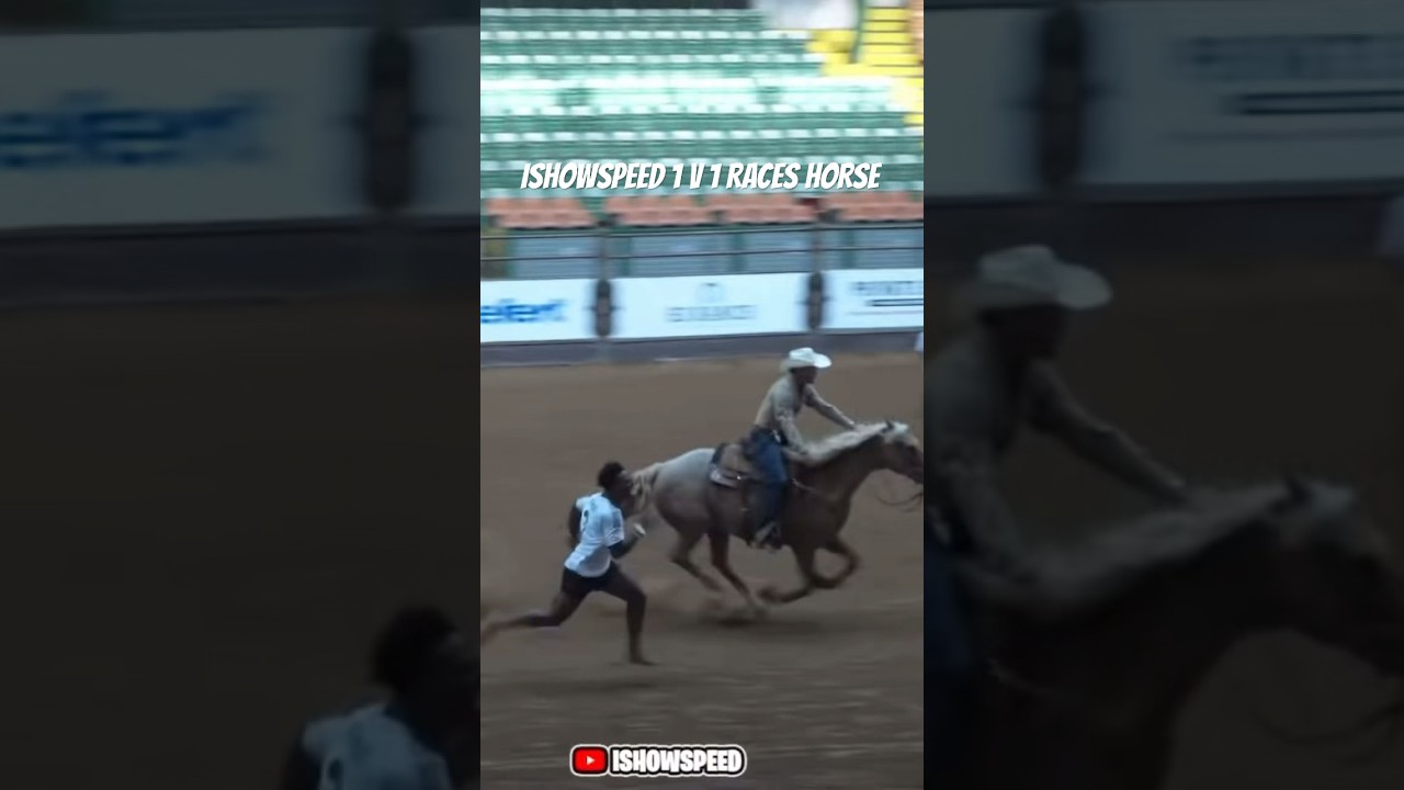 ISHOWSPEED 1v1 RACES A HORSE IN TEXAS #Shorts #Content #Ishowspeed