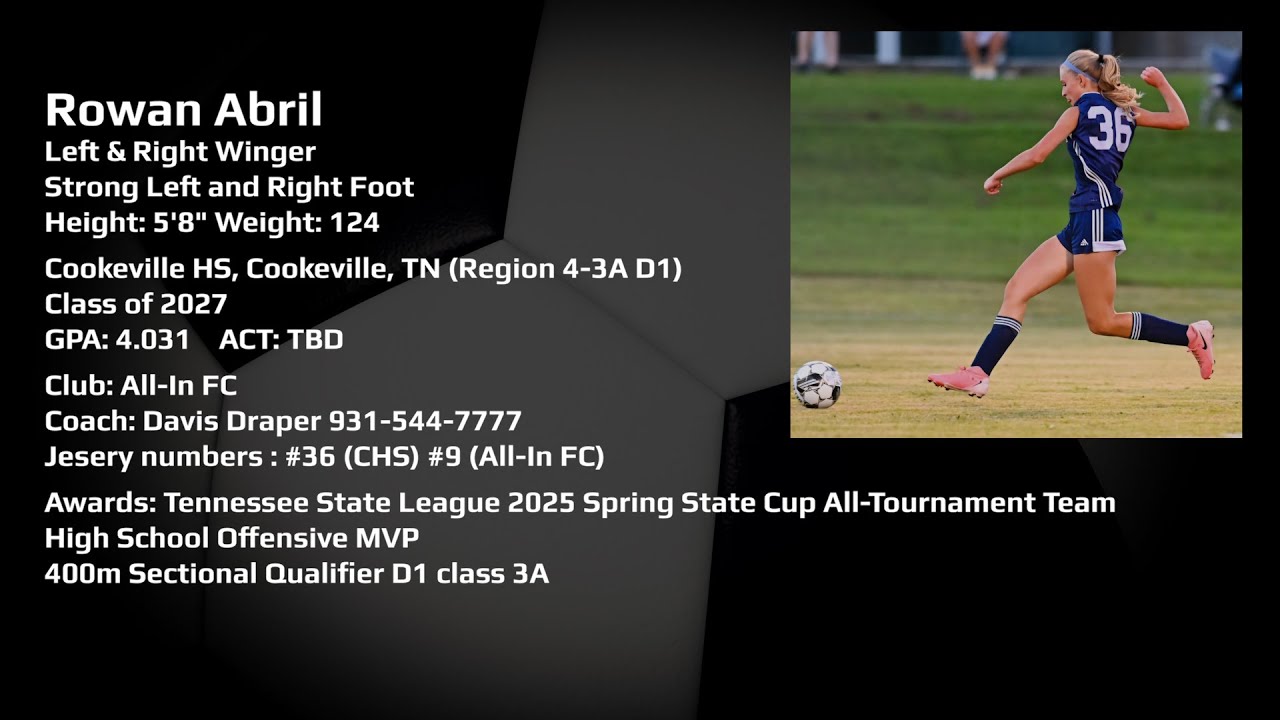 Rowan Abril Soccer Highlight Film