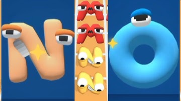 Alphabet run ABC letter go VS Number Run 3d Math part 10 abcdefghijklmnopqrstuvwxyz