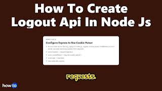 How to create logout api in node js (Step by Step)