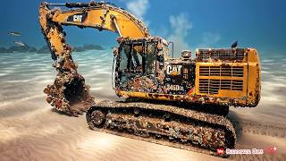 Sunken Heavy Equipment! Caterpillar 345D L Hydraulic Excavator – From Underwater to Full Restoration