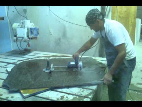How to cut a round granite table