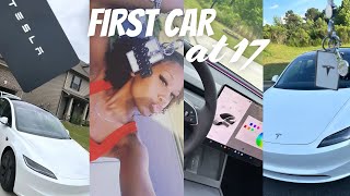 Got My First Car At 17 | Tesla 2024 Tour + Process, Accessories, Etc