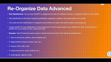 Re-Organize Data: Text Classification-Advanced | ChatGPT Complete Guide: Learn Midjourney, ChatGPT 4