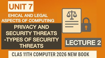 Privacy and Security threats | Types of Security threats | chapter 7 lecture 2 | class 11th computer