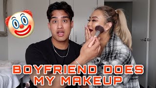 BOYFRIEND DOES MY MAKEUP | Krystina Sdoeung