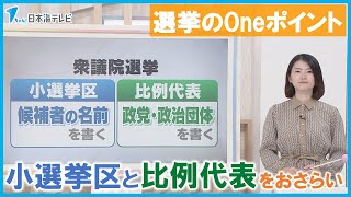 【選挙のOneポイント！】「小選挙区」と「比例代表」をおさらい　衆議院選挙では小選挙区で落選しても“復活当選”の可能性も