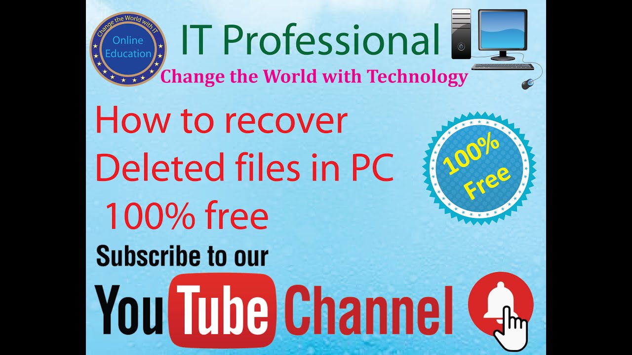 How to recover Deleted files in PC 100% free - YouTube