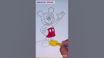 "Mickey Mouse"Colourful Drawing || ✍🏻✍🏻 #shorts #viral #youtubeshorts #drawing #trending #ytshorts