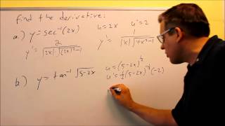 Taking the Derivative of Inverse Trigonometric Functions