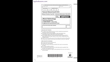 PEARSON EDEXCEL AS MUSIC TECHNOLOGY PAPER 1 2023  (8MT0/01: COMPONENT 1: Recording Logbook