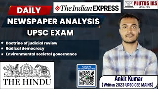 🗞️ Daily Newspaper Analysis for UPSC Exam | Doctrine of Judicial Review | Radical Democracy | ESG